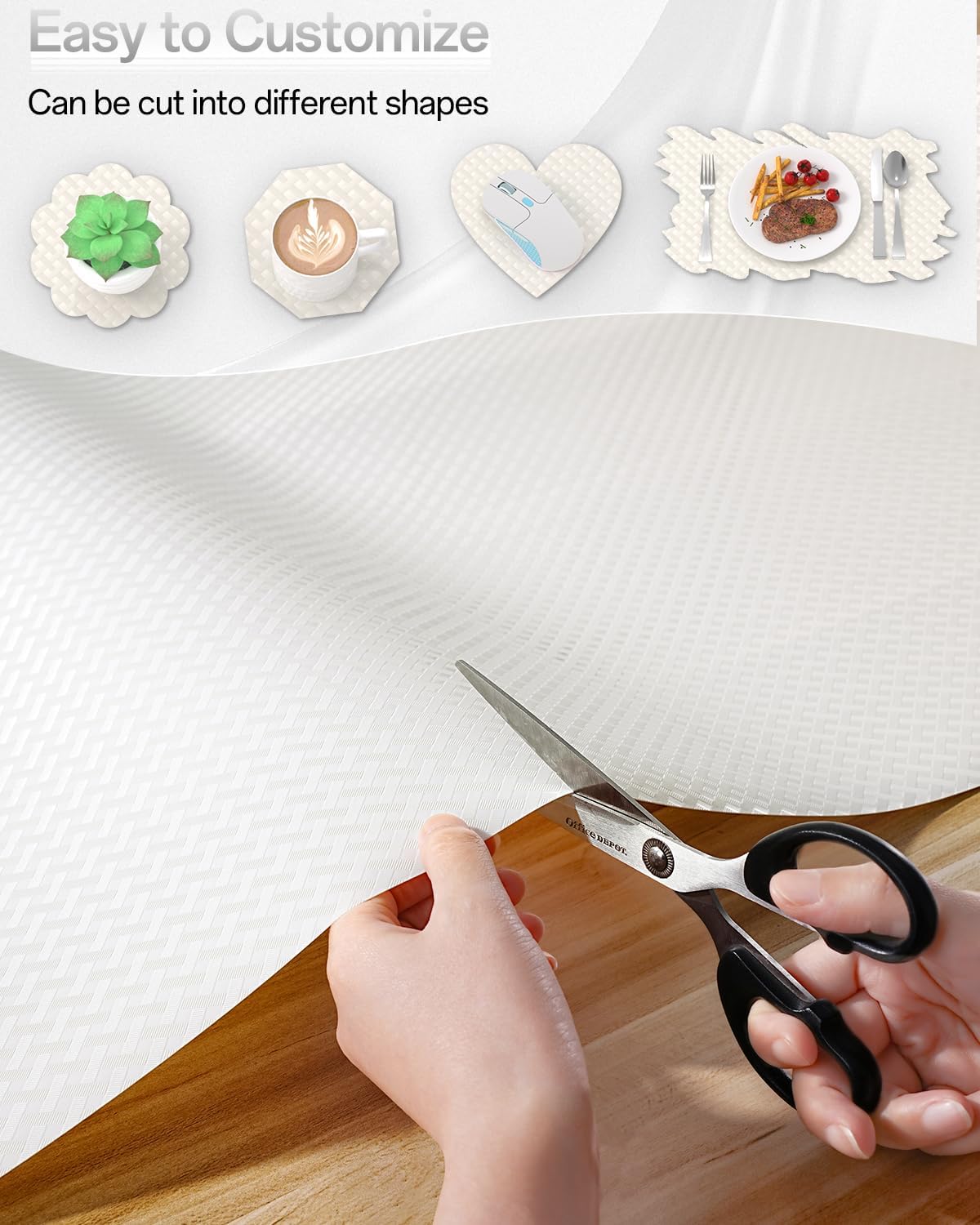 Shelf and Drawer Liner for Kitchen Cabinet, Non-Adhesive 18in x 360in Waterproof Contact Paper Refrigerator Liners Thickened Durable EVA Material Non Slip Mat for Dresser Cupboard Pantry Protector