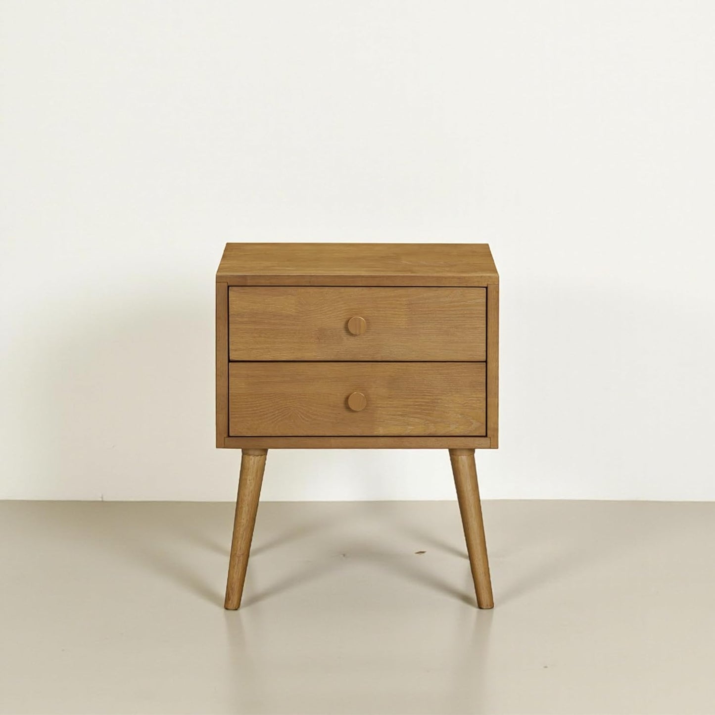 NTC Lux Nightstand with 2 Drawers, Featuring Adaptable Design, 150 lbs Load Capacity, Water-Resistant, Elevate Your Space, Easy Assembly - Rustic Oak