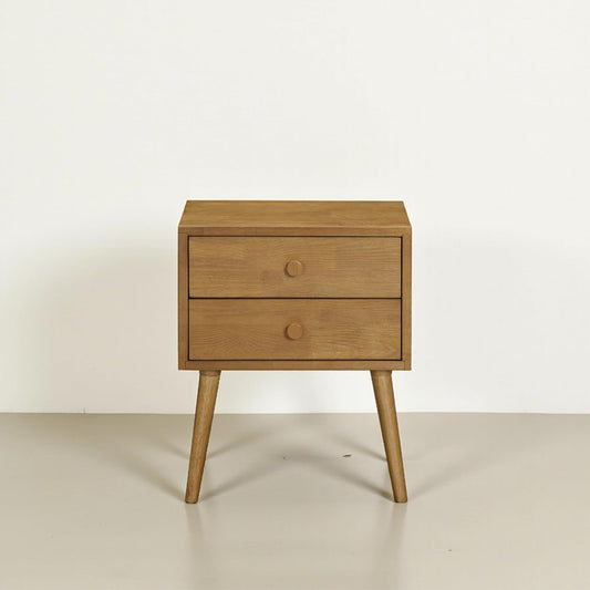 NTC Lux Nightstand with 2 Drawers, Featuring Adaptable Design, 150 lbs Load Capacity, Water-Resistant, Elevate Your Space, Easy Assembly - Rustic Oak