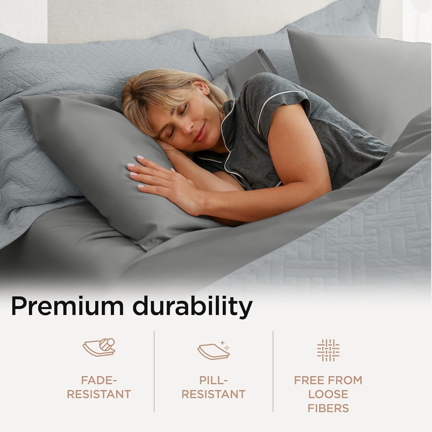 Threadmill American Supima King Size Sheets Set | 656 Thread Count 4 Piece Luxury Bed Sheets for King Size Mattress | 5 Star Hotel Quality Sheets with Elasticized Extra Deep Pocket | Dark Grey Sheets