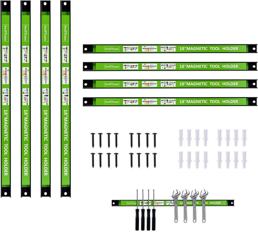 Magnetic Tool Holder 18 Inch 8 Pack Heavy Duty Magnet Tool Bar Strip Rack Wall Mount Green¡­