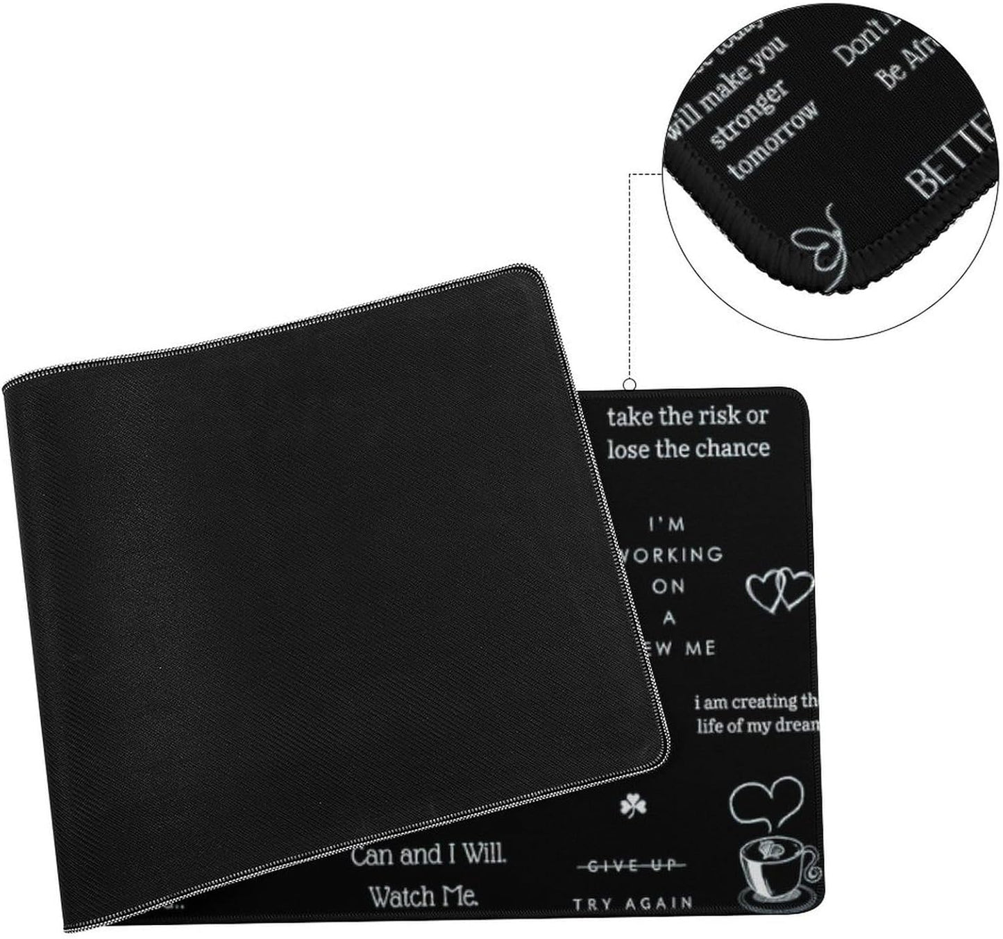 Inspirational Quotes Large Mouse Pad, Gaming Desk Mat, XL Keyboard Desk Pad Mat for Desktop, 31.5"x11.8" Non-Slip Base Big Mousepad with Stitched Edges