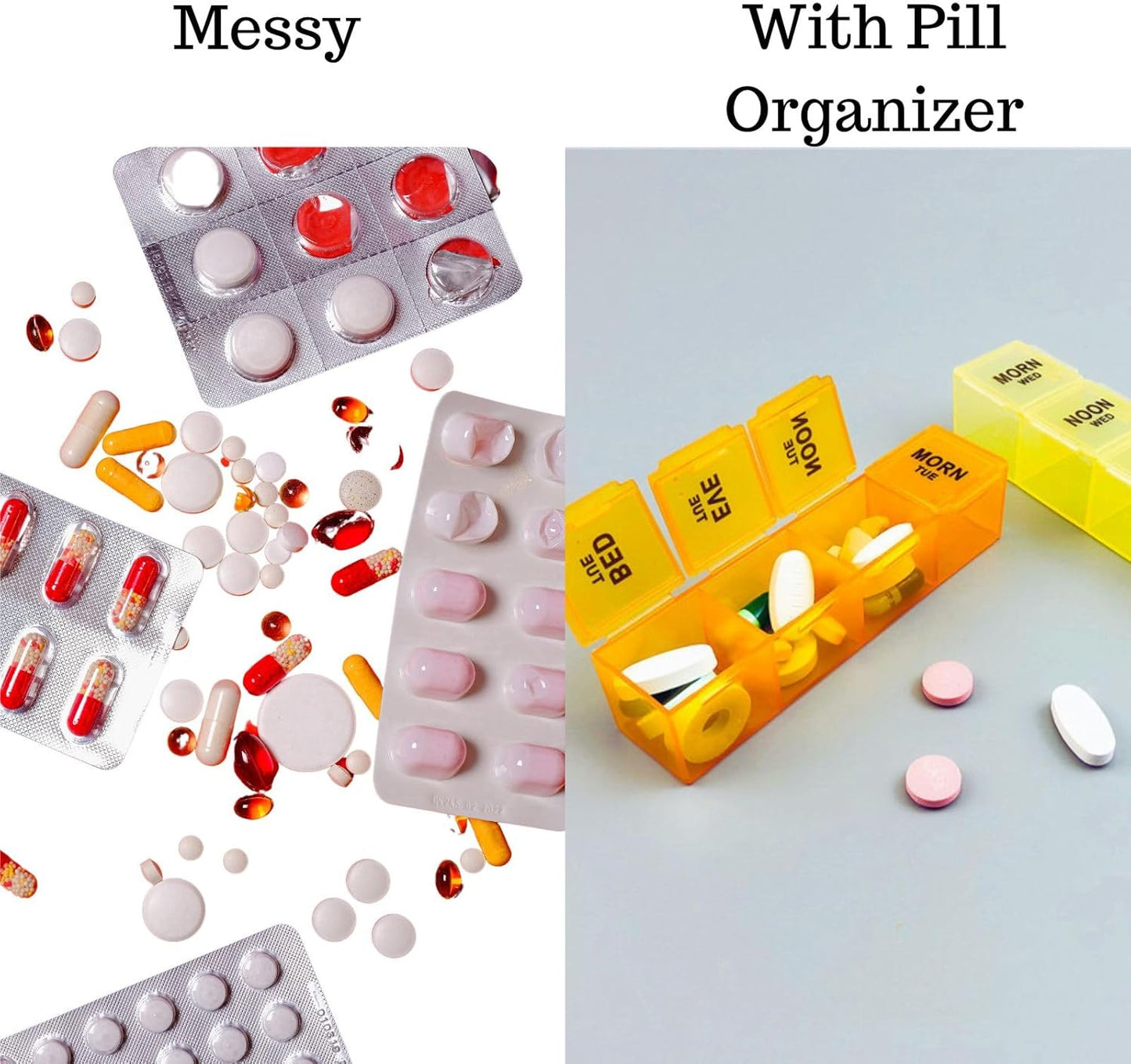 Pill Organizer 4 Times a Day,Premium Weekly Pill Case Medicine Organizer Box 7 Days 28 Compartment to Hold Vitamins Medicine Organizer Box