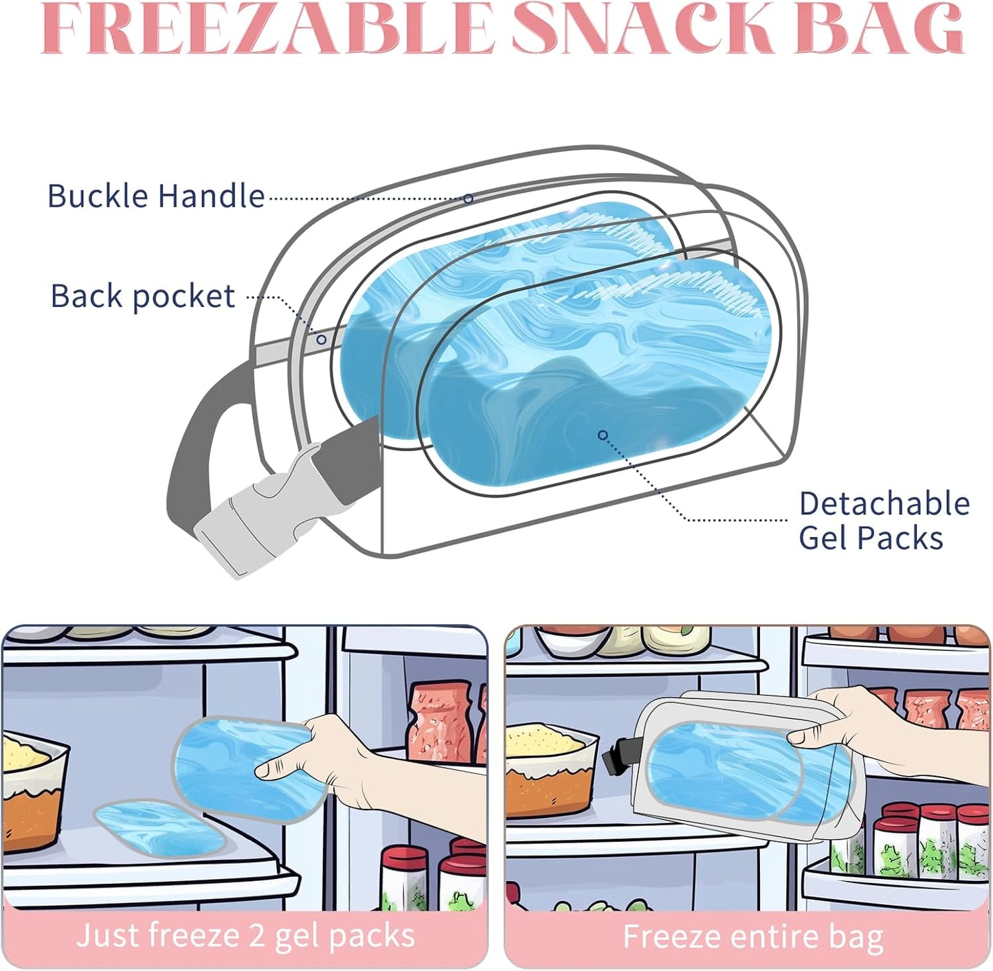 Cerbonny Small Cooler Bag Freezable Lunch Bag for Work School Travel, Leak-proof, Insulated, Waterproof, Portable, Pink Checkerboard, 2.5L
