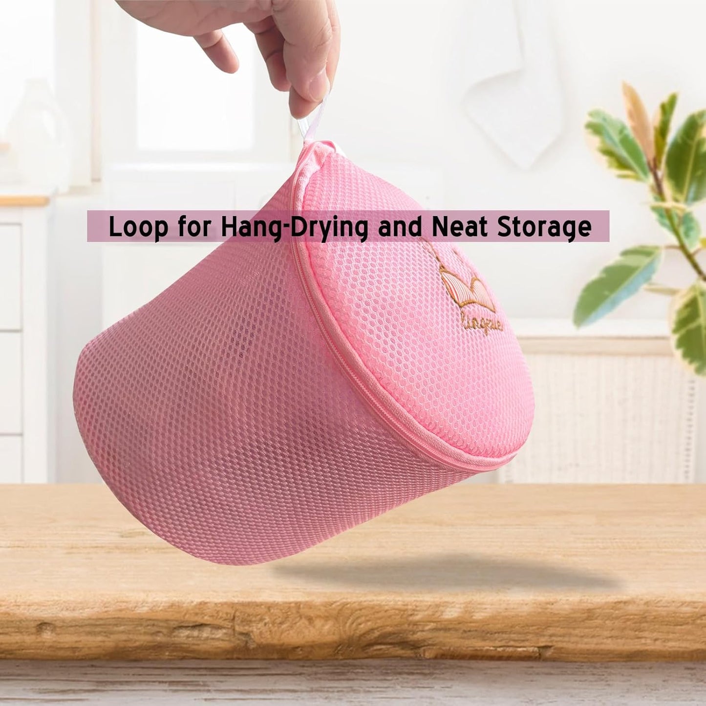 4Pcs Premium Durable Honeycomb Mesh Laundry Bags for Delicates, Large Bra Laundry Bags for Washing Machine, Lingerie Underwear & Intimates Wash Bag 6.7 x 6.7 x 7.5Inches