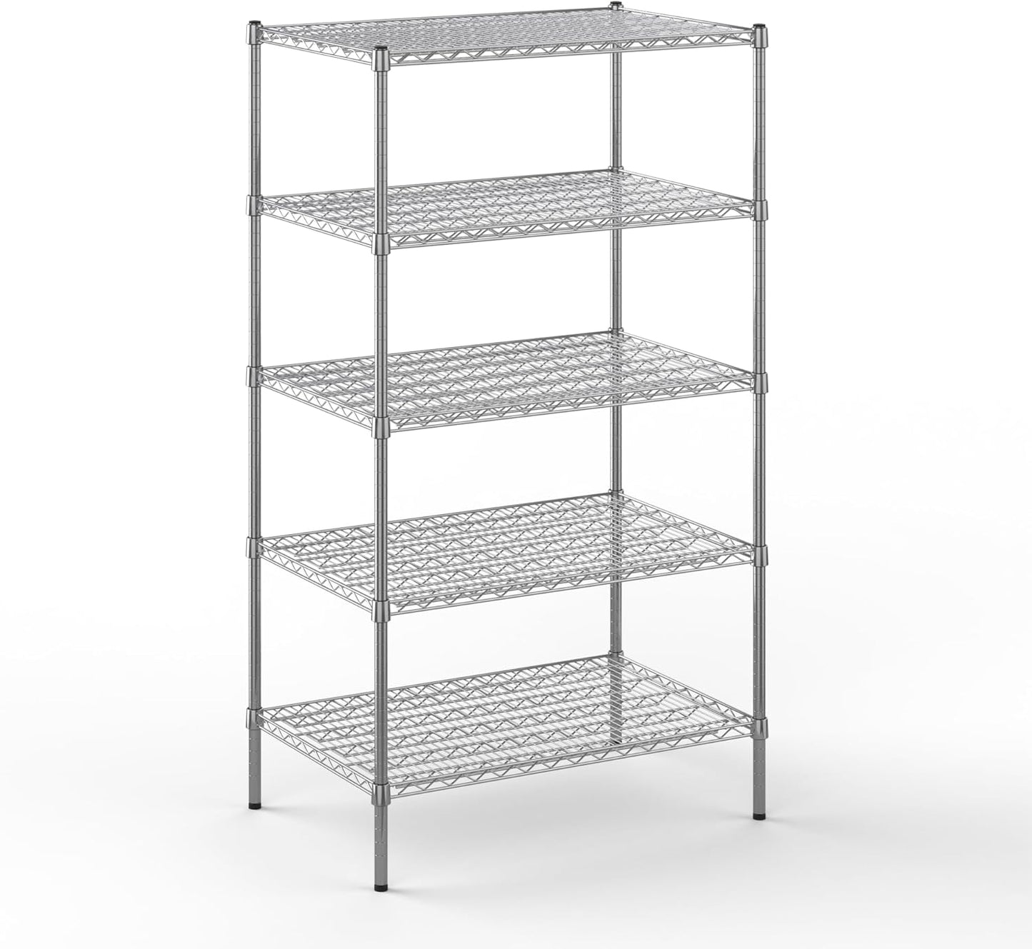24" Deep x 36" Wide x 64" Height Wire Shelving Kit | 5-Tier | NSF Commercial Storage Rack Unit