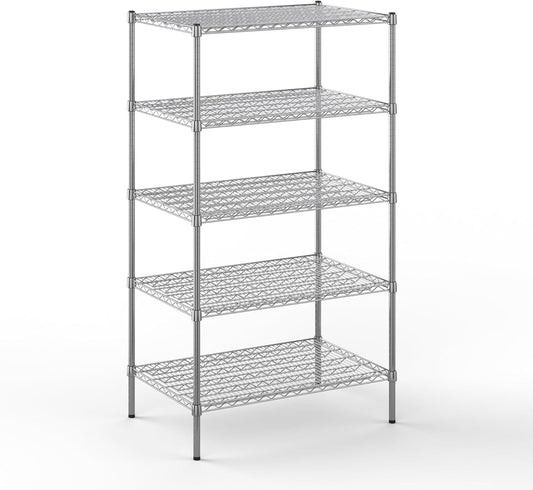 24" Deep x 36" Wide x 64" Height Wire Shelving Kit | 5-Tier | NSF Commercial Storage Rack Unit
