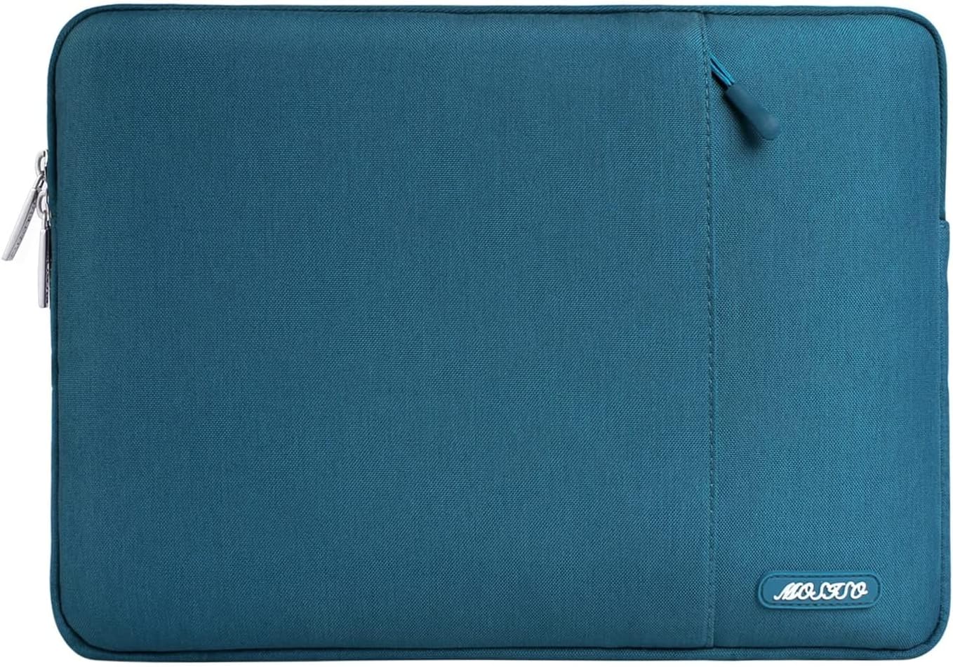 MOSISO Laptop Case 16 inch, 15-15.6 inch Laptop Sleeve Compatible with MacBook Pro 16 M4 M3 M2 M1, HP Acer Dell Lenovo ASUS Notebook, Polyester Vertical Computer Sleeve Bag with Pocket, Deep Teal