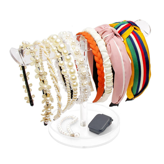 Bigfety Acrylic Headband Holder Organizer, Hair Hoop Display Stand, Clear Hairband Rack for Storage, 1 Pack