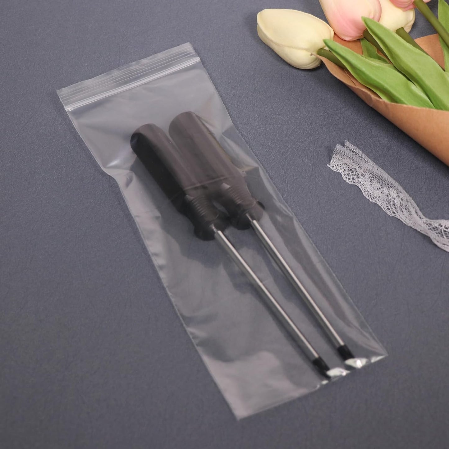 iMailer - 3" x 8" 500 Pack- 2 Mil Resealable Zip Bags- Small Clear Plastic Bags for Storage, Organizing, Crafts, Snacks, Jewelry, Hardware