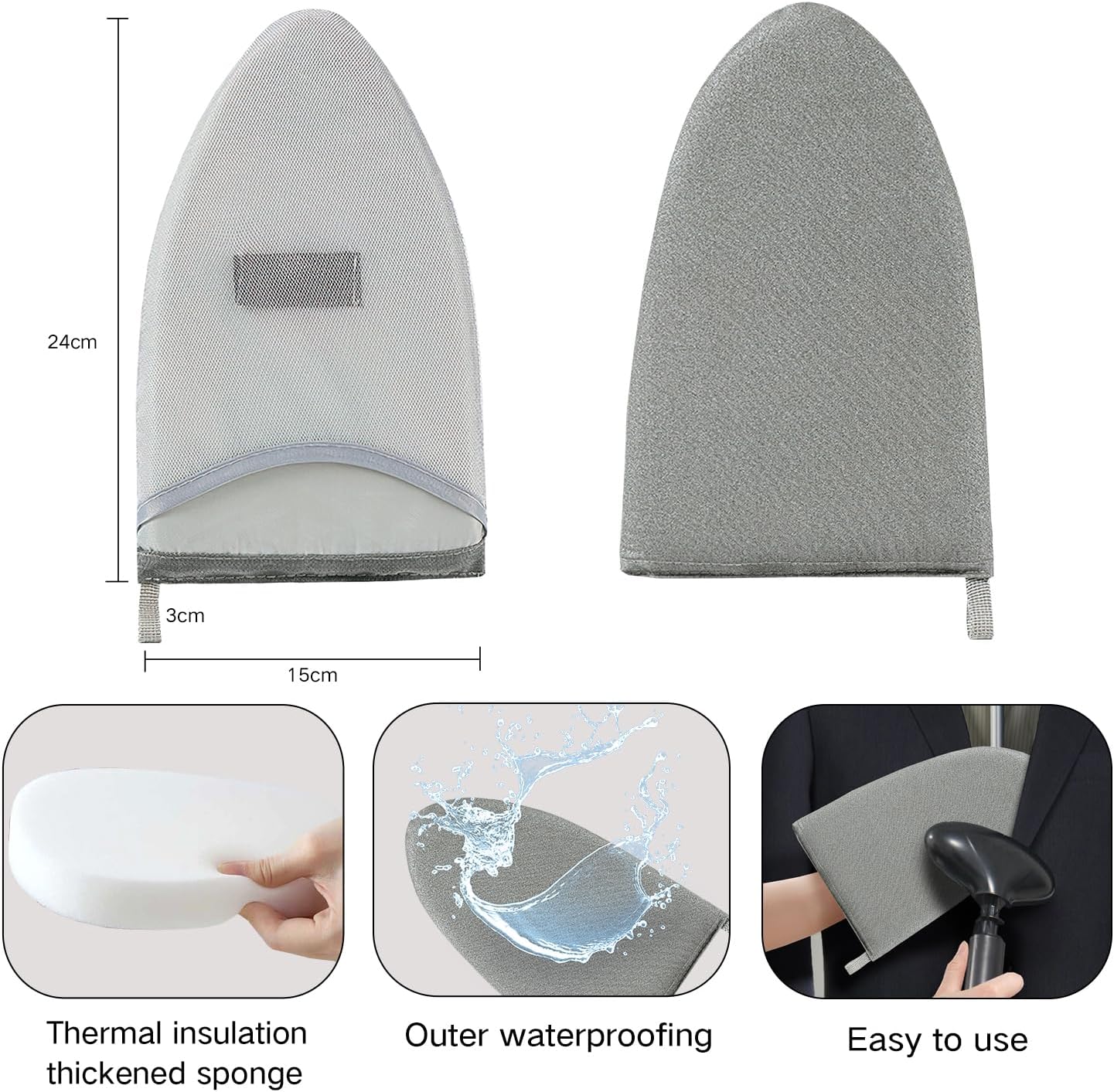 Garment Steamer Hanger Stand & Ironing Glove for Clothes, Adjustable Steamer Stand for Clothes Hanger & Mini Grey Ironing Board Portable Handheld Steamer Ironing Accessories for Clothes