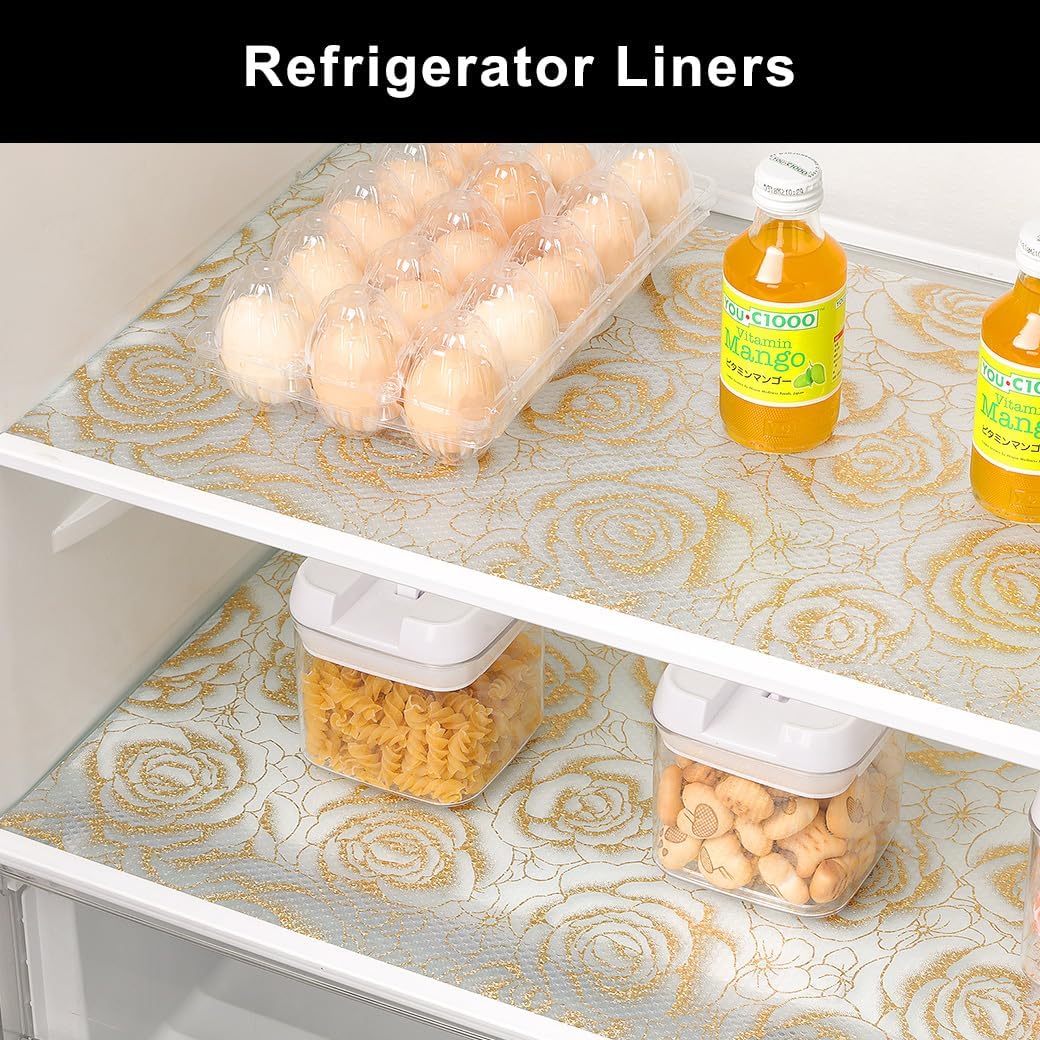 Cooyes Shelf Liner – Premium Non-Adhesive Cabinet & Drawer Liner for Kitchen – Waterproof Shelf Paper with Modern Pattern – Durable EVA Cabinet Mat – Easy to Cut （11.8" W x 118" L）