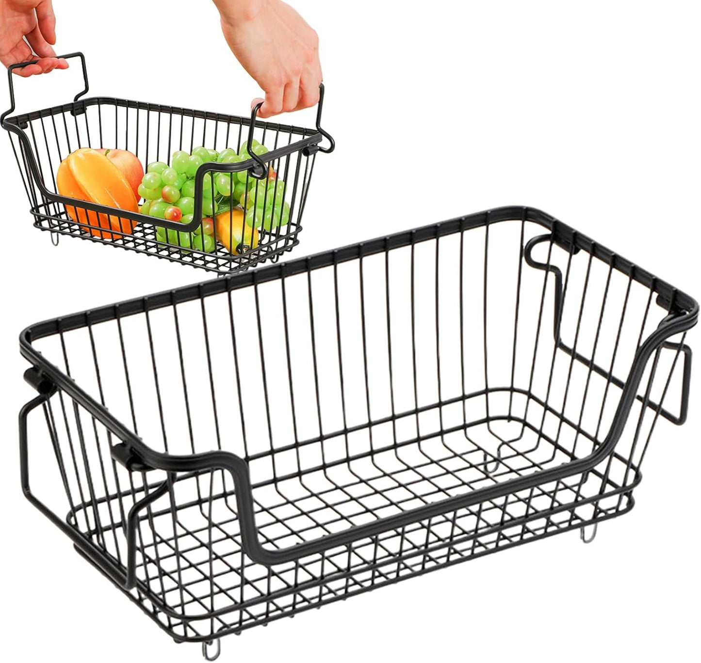 Stackable Storage Basket, Easy Application,32x16x14c, Deep Freezer Bins, Refrigerator Storage Bins, Versatile Organizer, For Chest Freezer Ice Cream Fruits Veggies