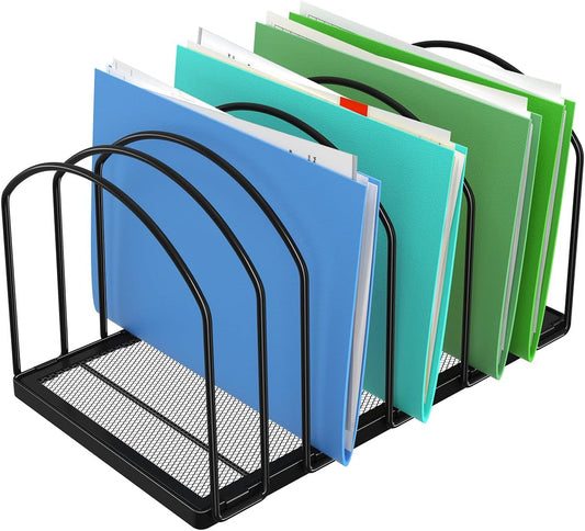 Simple Trending 9 Section Metal File Sorter Organizer for Desk Home Office, Black