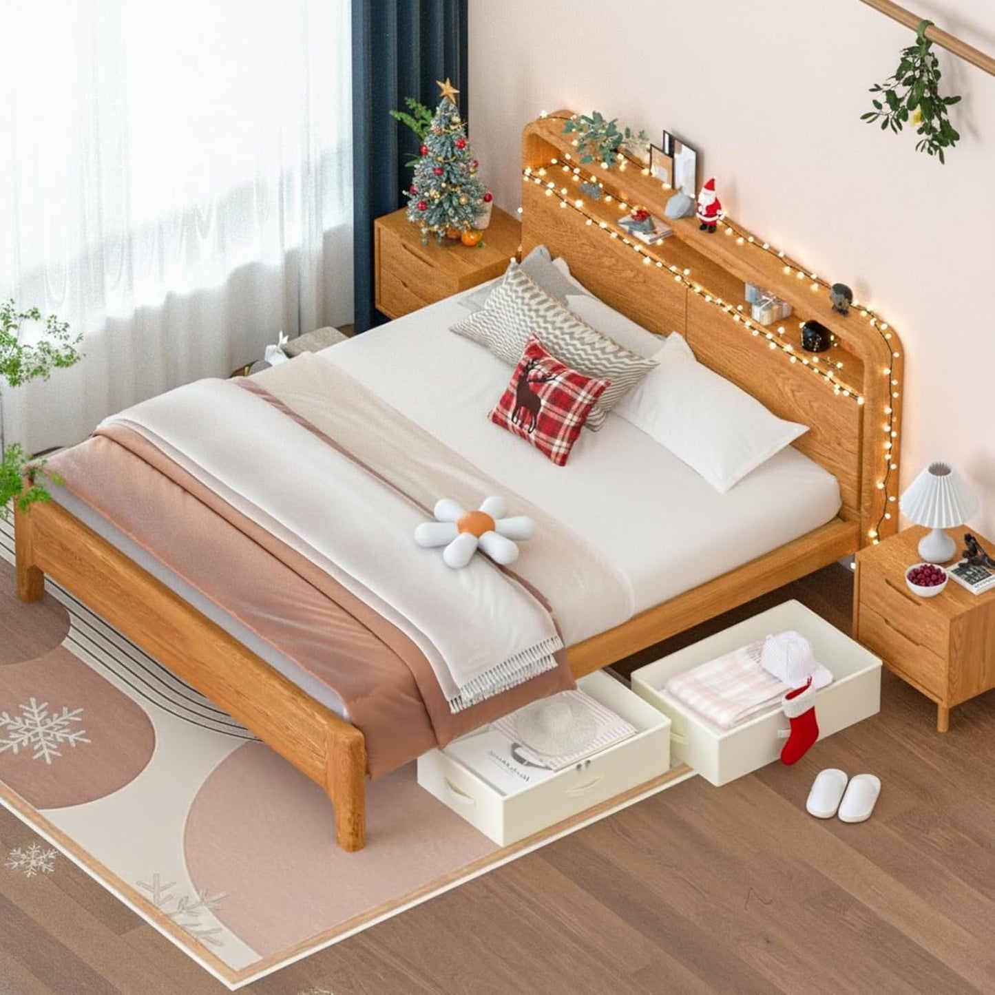 Under Bed Storage with Wheels, No Assemble Required 10 inches height Under Bed Storage bins,Large capacity Rolling Under bed Shoe Storage containers，dorm under bed storage drawers