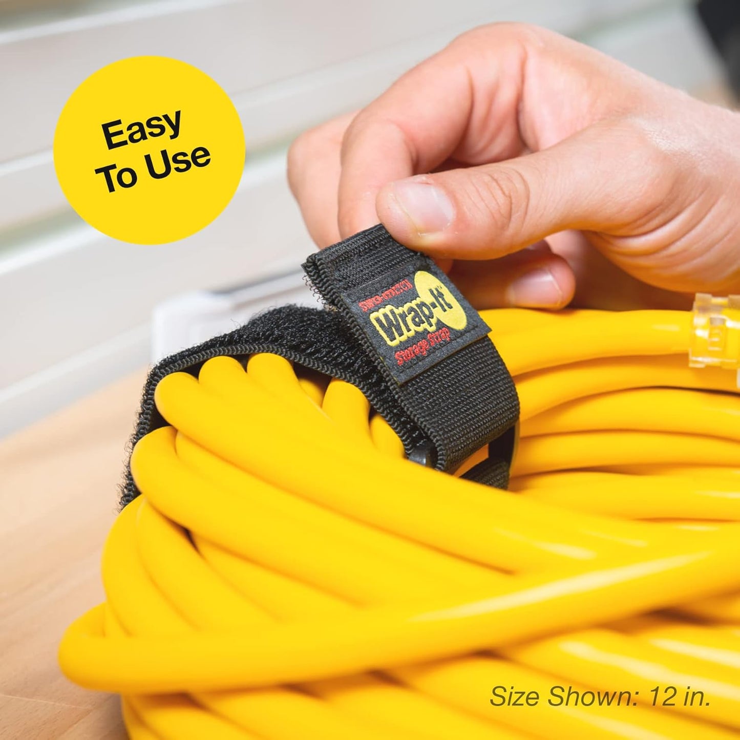 Super-Stretch Wrap-It Storage Straps, 40-in x 2-in (3-Pack) - Elastic Hook and Loop Cinch Straps - Pool Hose and Cable Straps, Garage and RV Storage Accessories