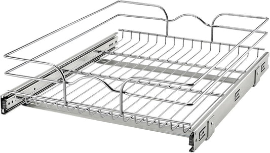 Rev-A-Shelf Kitchen Cabinet Pullout Shelf and Drawer Organizer Slide Out Pantry Storage Basket in Multiple Sizes, 18 x 22 In, 5WB1-1822CR-1