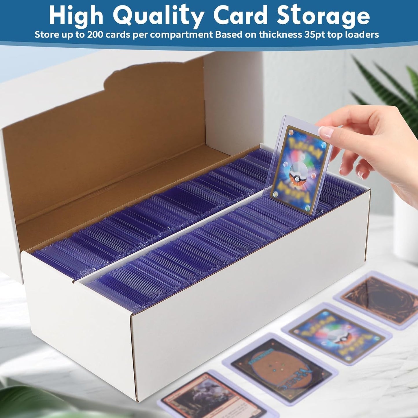 Trading Card Storage Box, 1600 Count Card Storage Boxes, Bulk Cards Storage Box Sports Cards Cases Graded Cardboard Boxes for Basketball Sports Collector (10 Set)