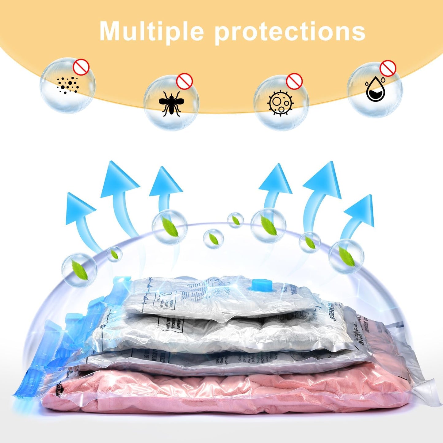 Combo 16 Pack Travel Vacuum Bags with Portable Electric Pump, Space Saver Vacuum Storage Bags for Clothing and Luggage, Travel Essentials