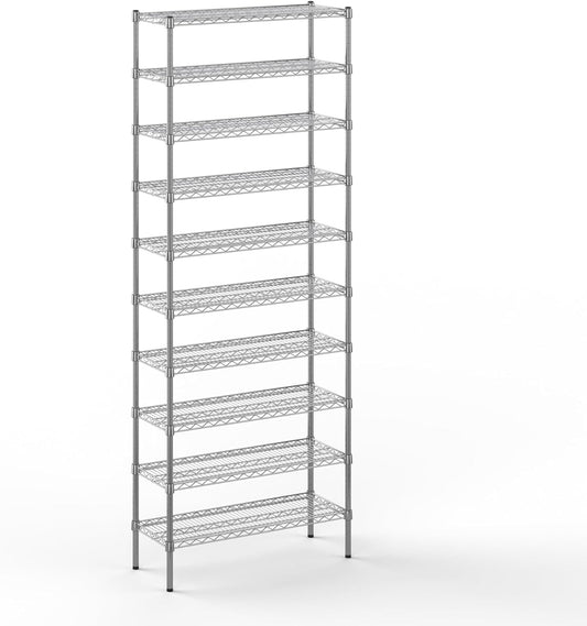 14" Deep x 36" Wide x 96" Height Wire Shelving Kit | 10-Tier | NSF Commercial Storage Rack Unit