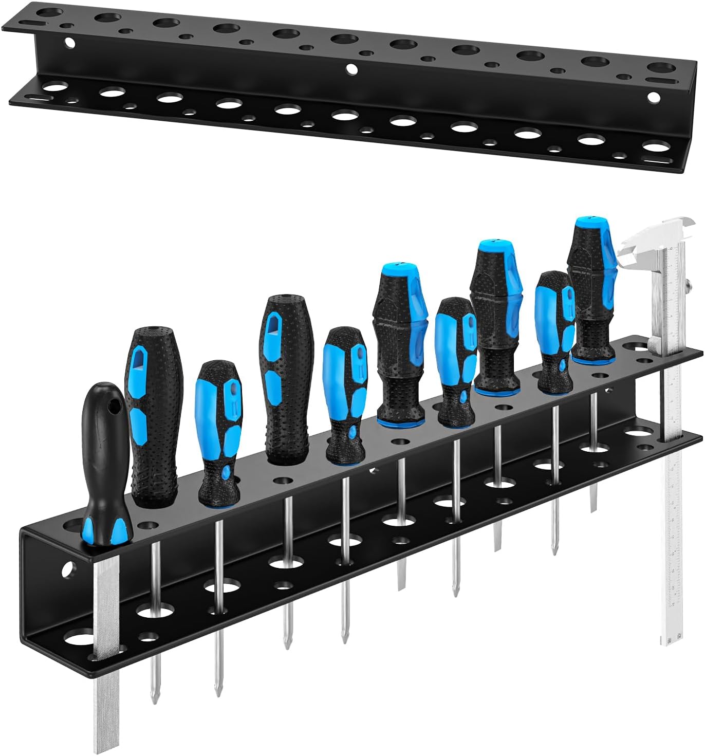 Screwdriver Organizer Wall Mount,Heavy Duty Metal Utility Storage Rack for Screwdrivers Calipers Small Tools,Screw Driver Holder Suitable Garages Homes Workshops Sheds(1PC)