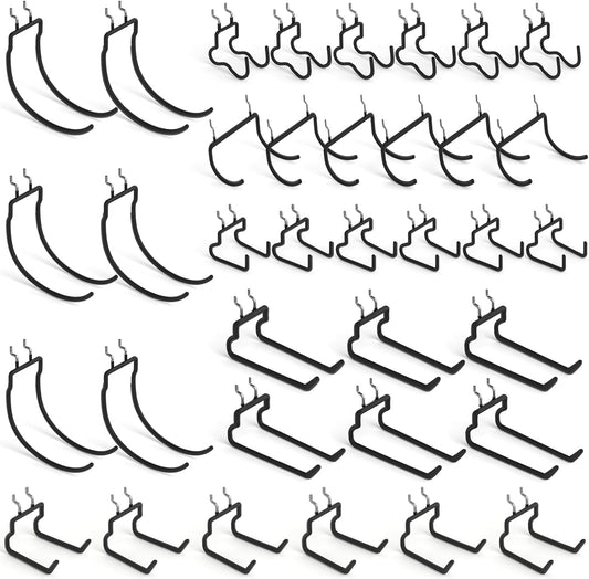 INCLY 36 Pack Heavy Duty Pegboard Hooks, 1/4" Pegboard Drill Holder Tool Utility Hooks, Peg Board Tool Hangers Accessories for Hanging Power Tools, Drill, Hammer, Workbench, Garage