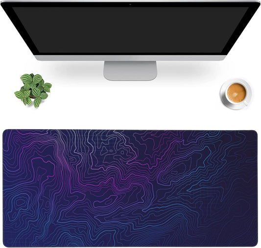 Gaming Mouse Mat Abstract Topography Large Mouse Pad Extended Mouse Pad Desk Mat Non-Slip Rubber Base Mice Pad Desk Pad for Office Game Home 35.4x15.75 in