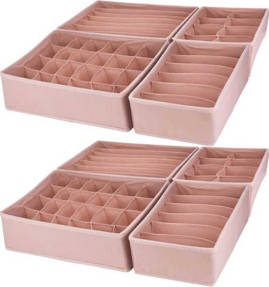 Dresser Drawer Organizer 8 Pack Clothes Underwear Sock Storage Pink Drawer Dividers Grey Foldable Closet Organizer Storage Box Dresser Drawer Organizers