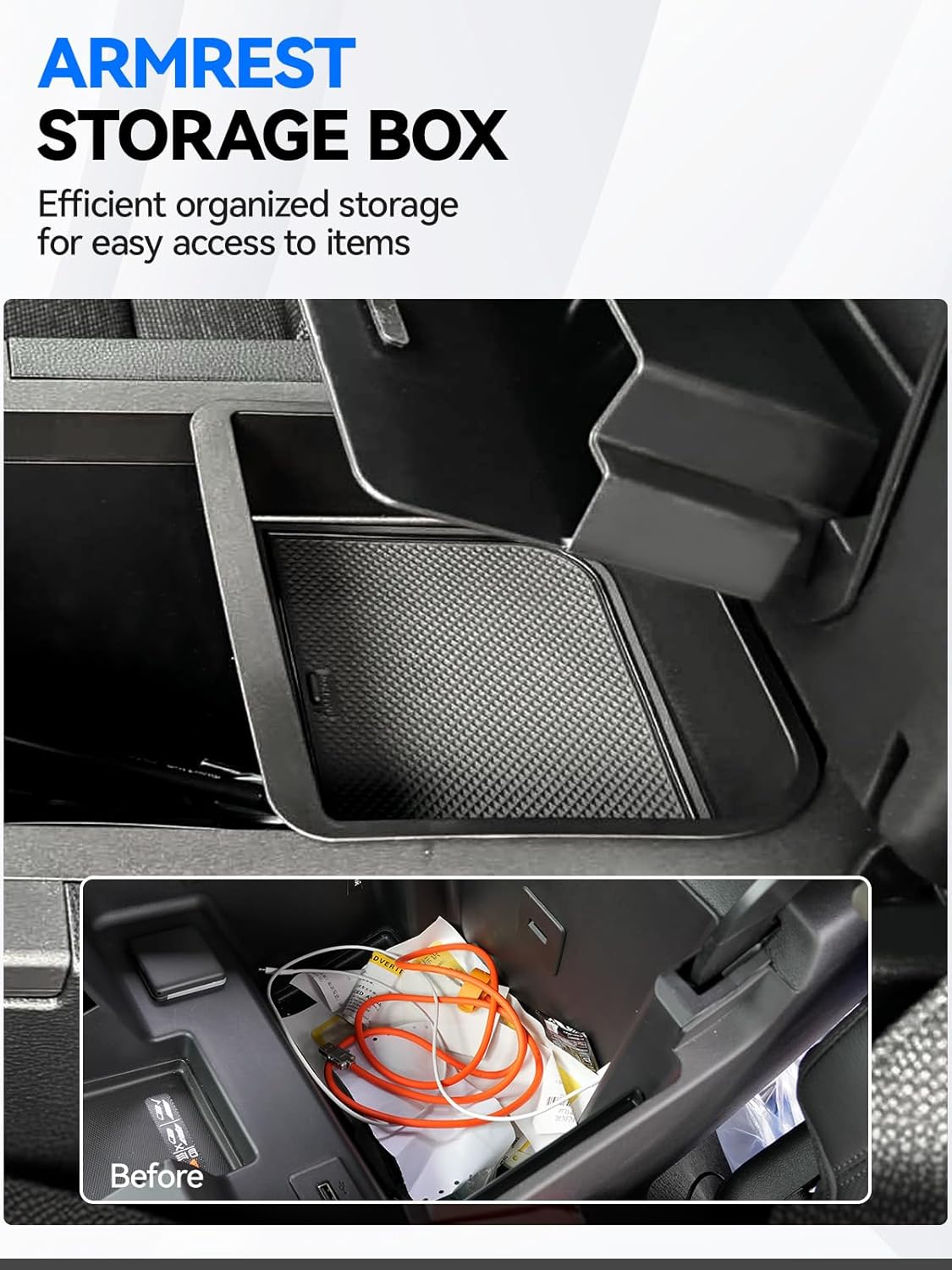 ELECFRESH 4PCS Center Console Organizer Tray for 2024 2025 Toyota Land Cruiser 250 Accessories, Armrest Storage Box Armrest Hidden Storage Box Cup Holder