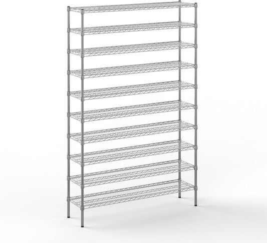 14" Deep x 54" Wide x 86" Height x Wire Shelving Kit | 10-Tier | NSF Commercial Storage Rack Unit