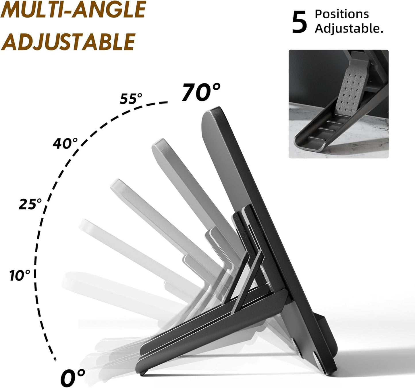 Adjustable Graphics Tablet Holder for Desk - Foldable Portable Stand Compatible with Fire HD, Samsung Galaxy Tab, Wacom, XP-Pen and More - Fit 7-23.8 inches