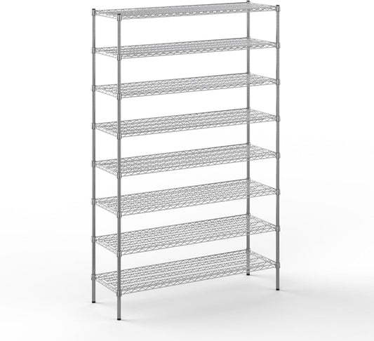 18" Deep x 54" Wide x 86" Height Wire Shelving Kit | 8-Tier | NSF Commercial Storage Rack Unit