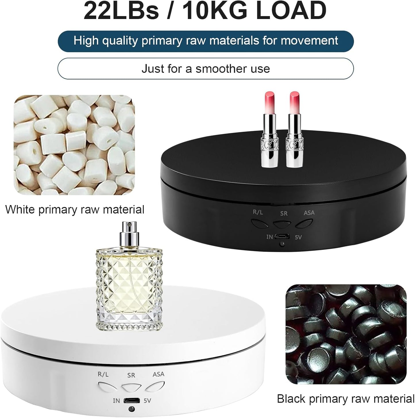 Motorized Rotating Display Stand for Jewelry, Rechargeable Automatic Mute Rotating Stand, Electronic Turntable with USB for Display, Remote Control