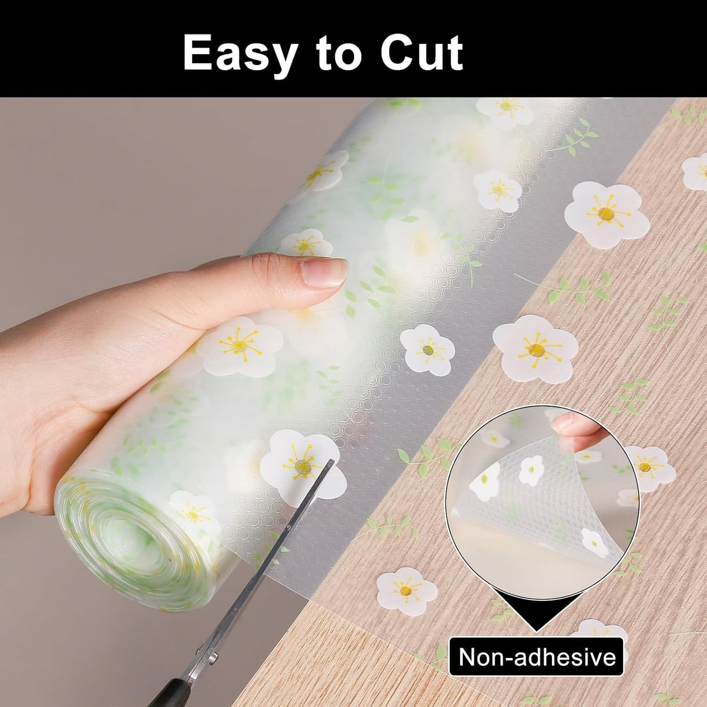 Cooyes Shelf Liner – Premium Non-Adhesive Cabinet & Drawer Liner for Kitchen – Waterproof Shelf Paper with Modern Pattern – Durable EVA Cabinet Mat – Easy to Cut （23.6" W x 118" L）