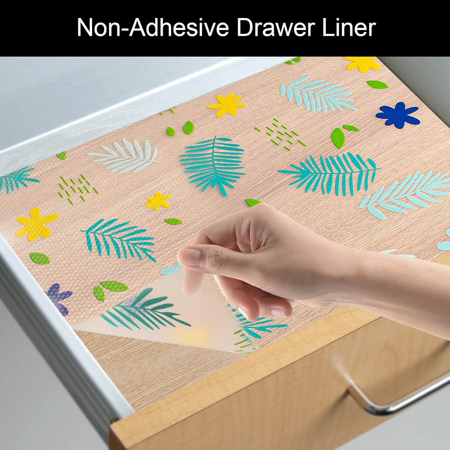 Cooyes Shelf Liner – Premium Non-Adhesive Cabinet & Drawer Liner for Kitchen – Waterproof Shelf Paper with Modern Pattern – Durable EVA Cabinet Mat – Easy to Cut （11.8" W x 236" L）