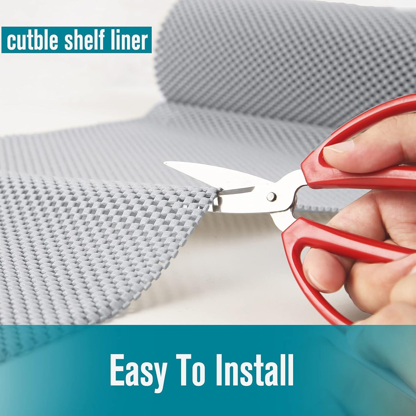 Shelf and Drawer Liner, Non-Adhesive Non Slip and Grip Durable Clean Pad Full Size 17.7 Inches x 20 Feet for Drawers, Shelves, Cabinets, Storage, Kitchen, Desks, Kitchenware, Tableware, Light Gray