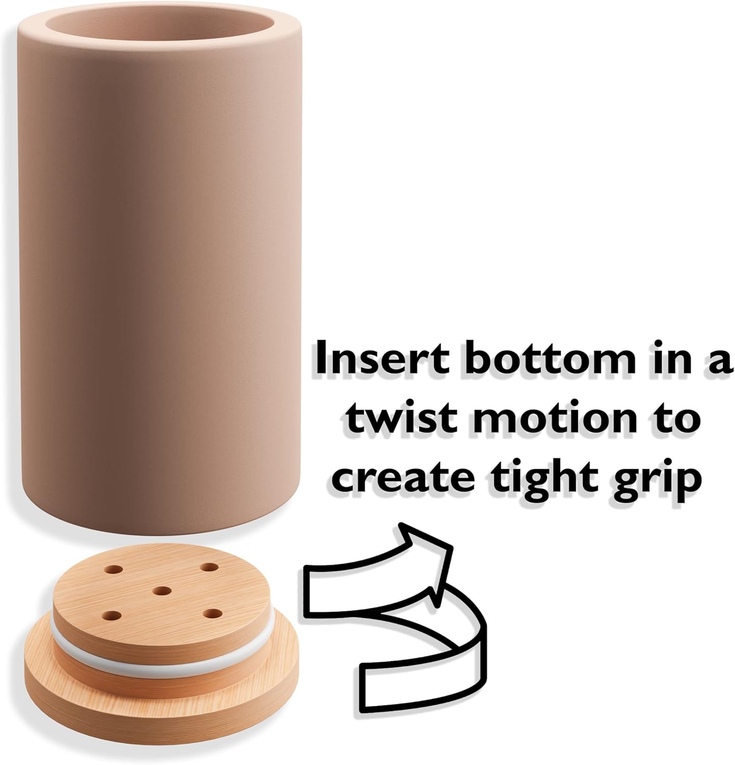 Matani Bamboo Toothbrush Holder Diatomite Tooth Brush Organizer - Storage Stand for Small Bathroom & Counter - Removable Base & Drain Holes, Water-Absorbent & Quick-Drying (Brown)