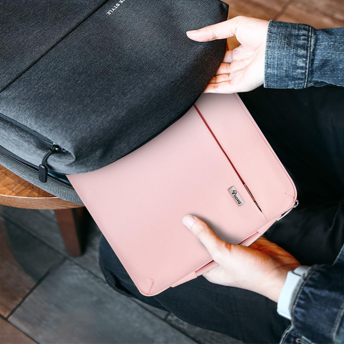 Voova Laptop Sleeve Case 13 13.6 Inch for Women, 360°Protective Waterproof Slim Computer Bag Cover Compatible with MacBook Air 13 M1/M2/M3/M4 2020-2024, MacBook Pro 13, IPad Air/Pro 13, Pink
