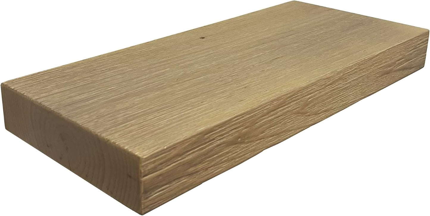 joelsantiques - 18 Inch Wooden Floating Shelves for Wall - 18x8x2 in - Made of Natural Wood - Short Heavy Duty Rustic Wall Shelves for Bedroom - Perfect for Living Room, Kitchen - Natural/Beige