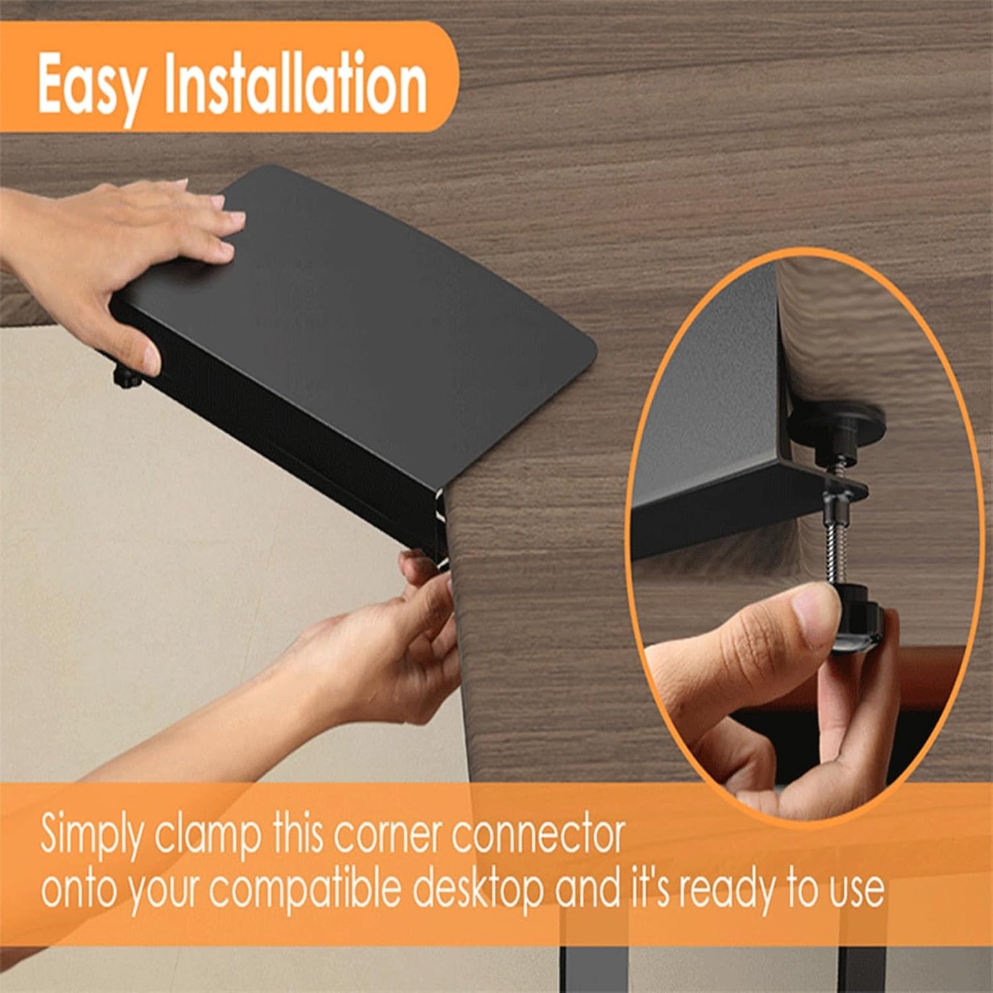 VBESTLIFE 17 inch Corner Desk Connector Platform for Mounting Under Desk Keyboard Trays on L Shaped Workstations