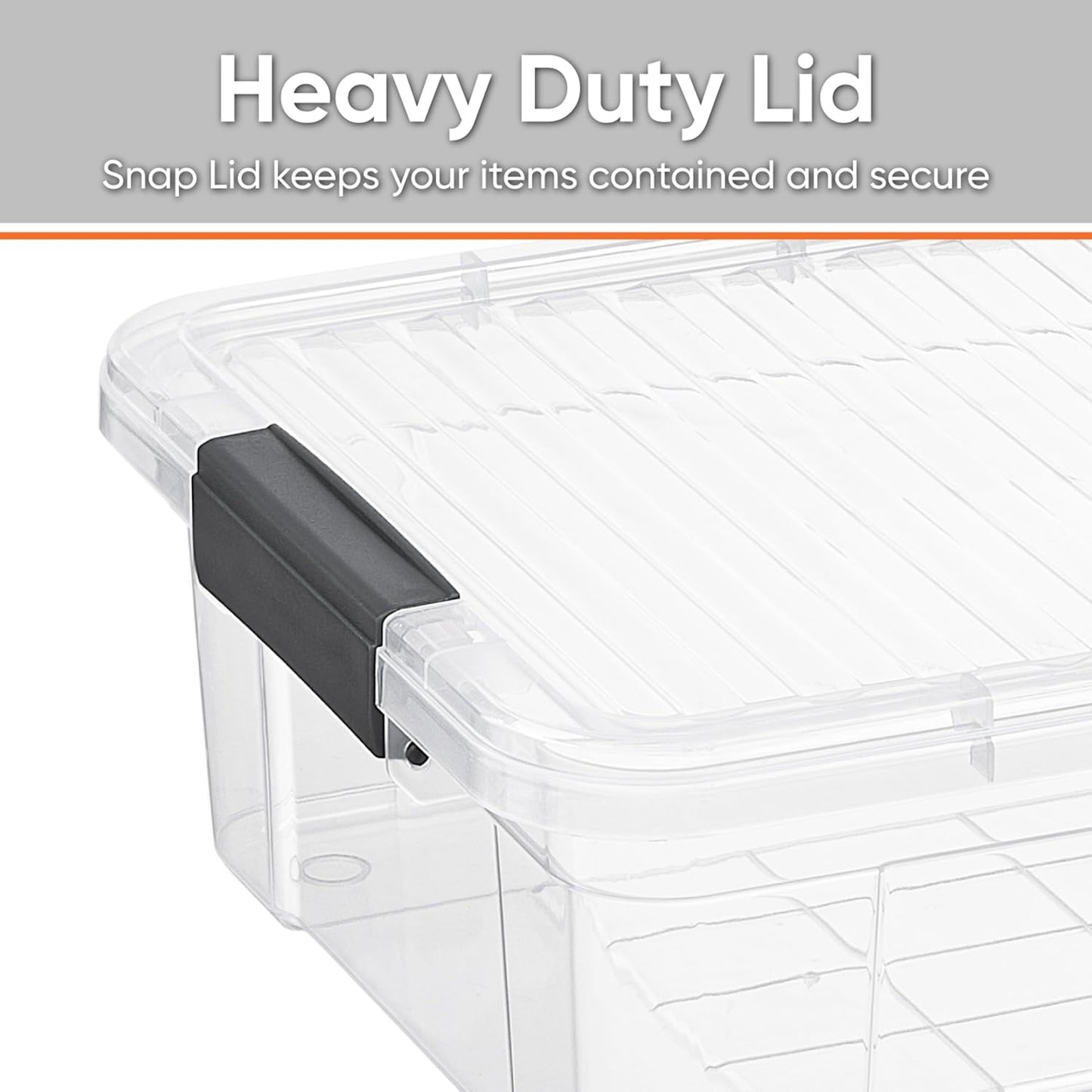 Superio Clear Storage Boxes with Lids, 13.7 Quart Plastic Container Bins for Organizing, Stackable Crates, BPA Free, Non Toxic, Odor Free, Organizers for Home, Office and Dorm, 6 Pack