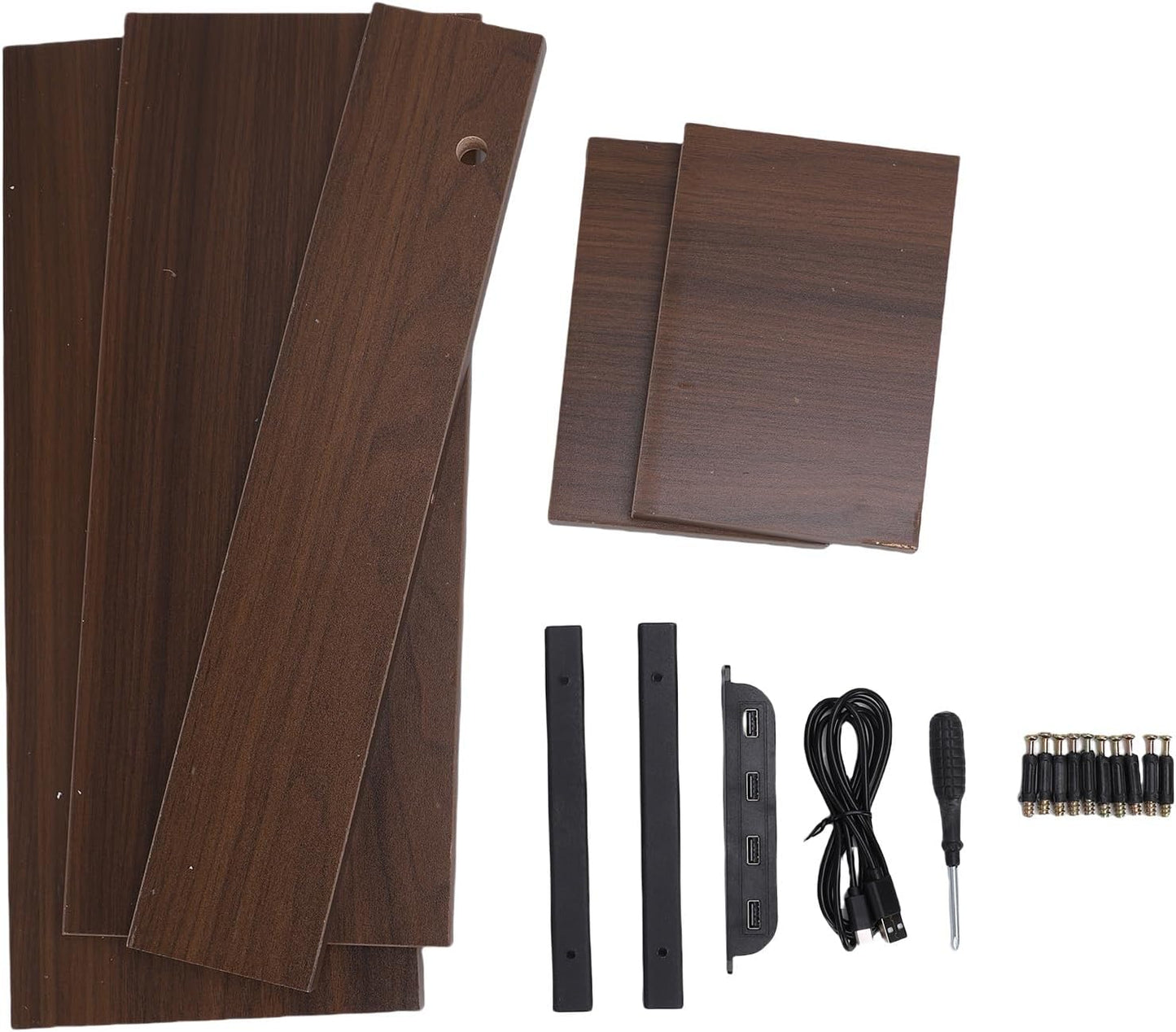 BAFOVY Desktop Monitor Stand Riser with USB Hub and Drawer, 20-Inch Wooden Desk Organizer for Laptop and Computer Screens, 15cm Height Adjustable Solution (Walnut Brown)