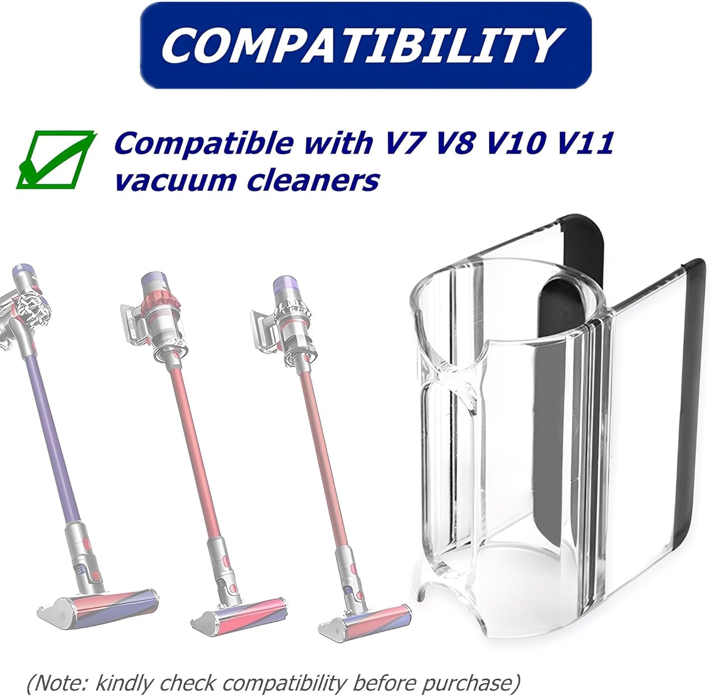 Accessory Holder Attachment Clip Compatible with V7 V8 V10 V11 Cordless Stick Vacuum Cleaner,Vacuum Attachment Storage Rack