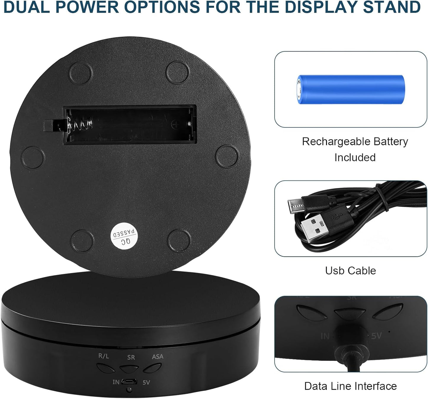 Motorized Rotating Display Stand for Jewelry, Automatic Mute Rotating Stand, Electric Turntable with USB for Display, Remote Control