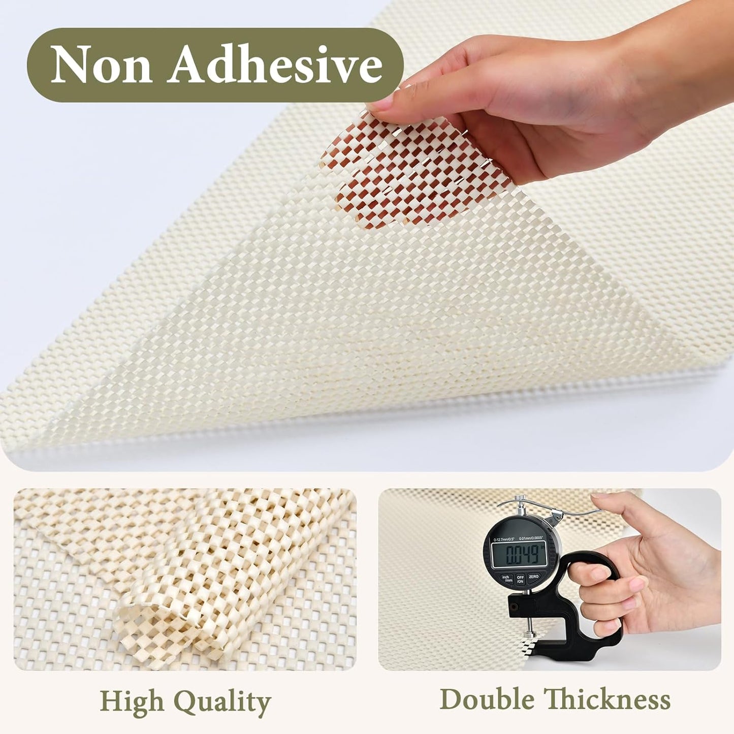Shelf Drawer Liners for Kitchen Cabinets Non Adhesive Drawer Liner Thickened Refrigerator Liner White Quatrefoil Strong Non-Slip Paper for Tool Box, 17 x 236 Inches