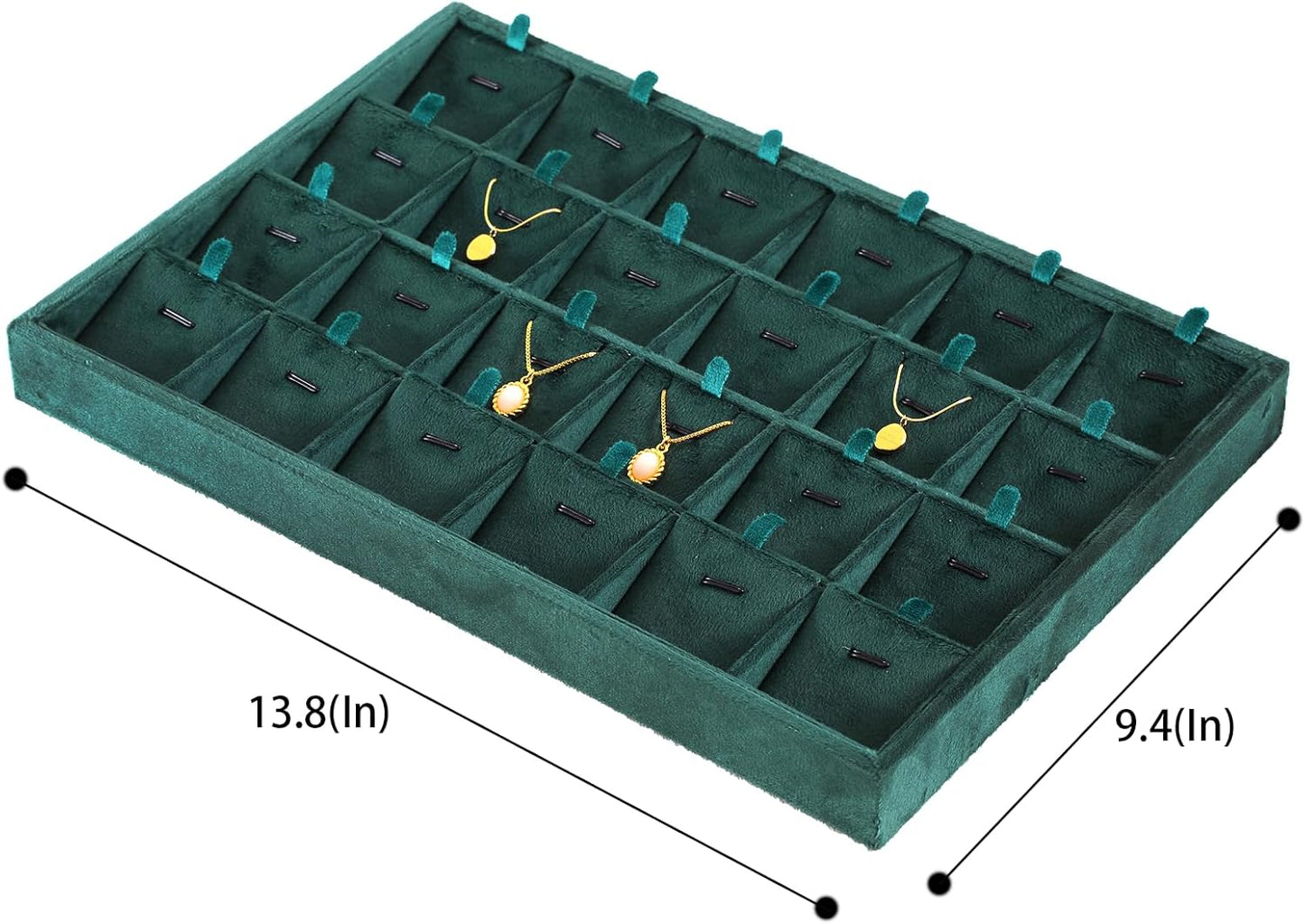 Necklace Display Tray, Velvet Jewelry Organizer, Premium Pendant Display,Luxury Earrings Organizer,Green Necklace Organizer