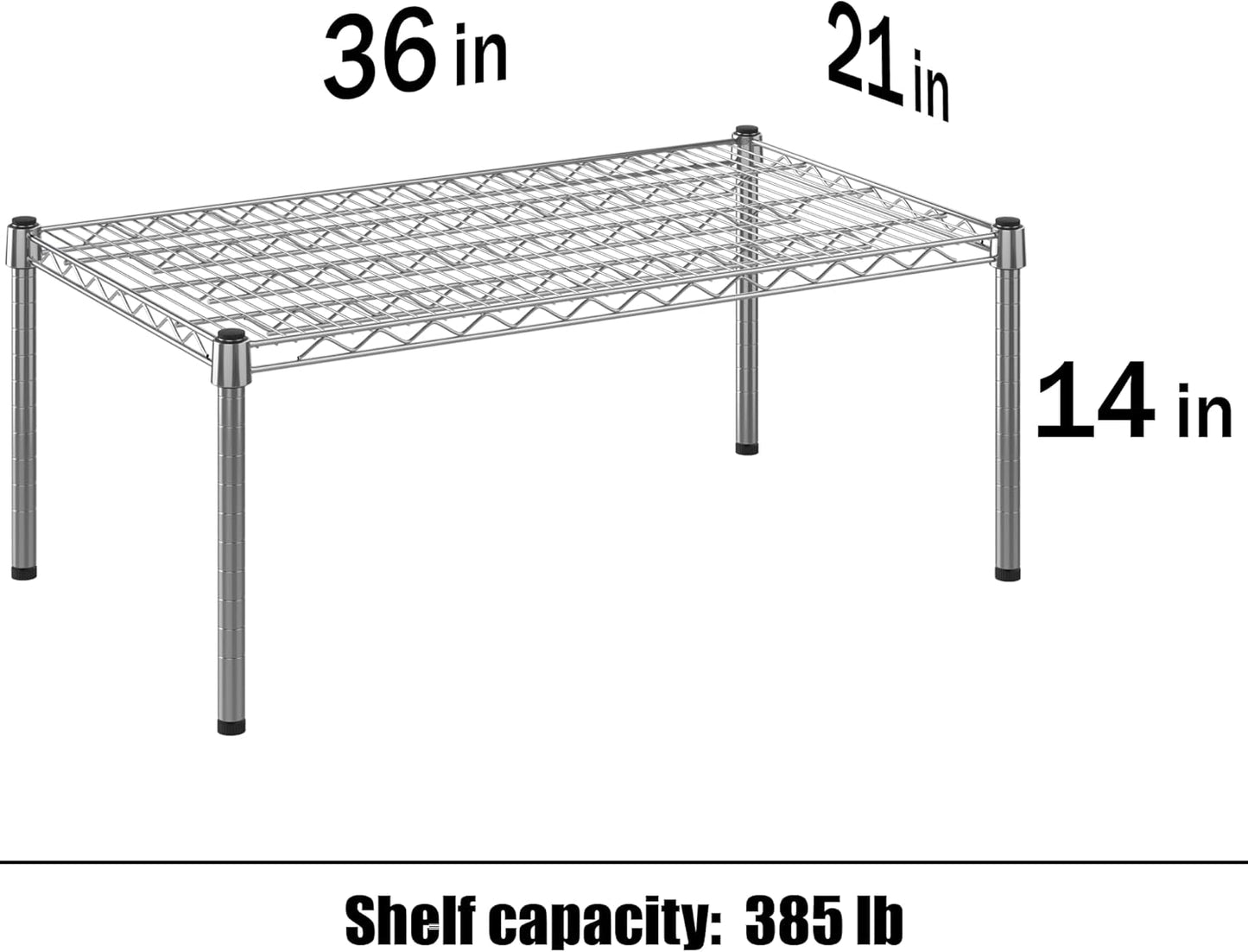 21" Deep x 36" Wide x 14" Height Wire Shelving Kit | 1-Tier | NSF Commercial Storage Rack Unit