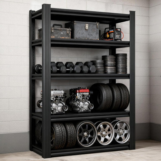 Heavy Duty Storage Shelves Unit, Adjustable Metal Garage Shelving,3500LBS Garage Storage Industrial Shelves,Storage Racks,Steel Shelf Suitable for Shop,Warehouse,Basement