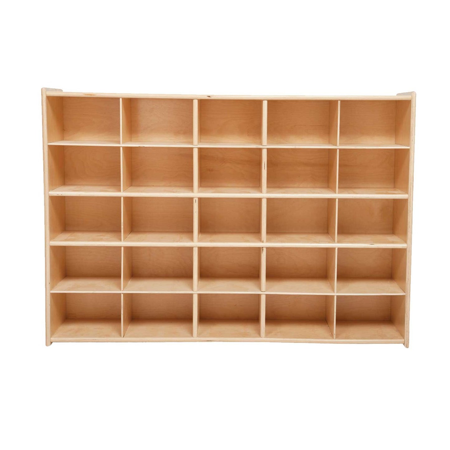 Contender 25 Cubby Storage Cabinet with Orange Trays, Kids Toys, Art and Craft Shelving Unit, Hardwood Shelf for Kindergarten, Homeschool [ Fully Assembled ]