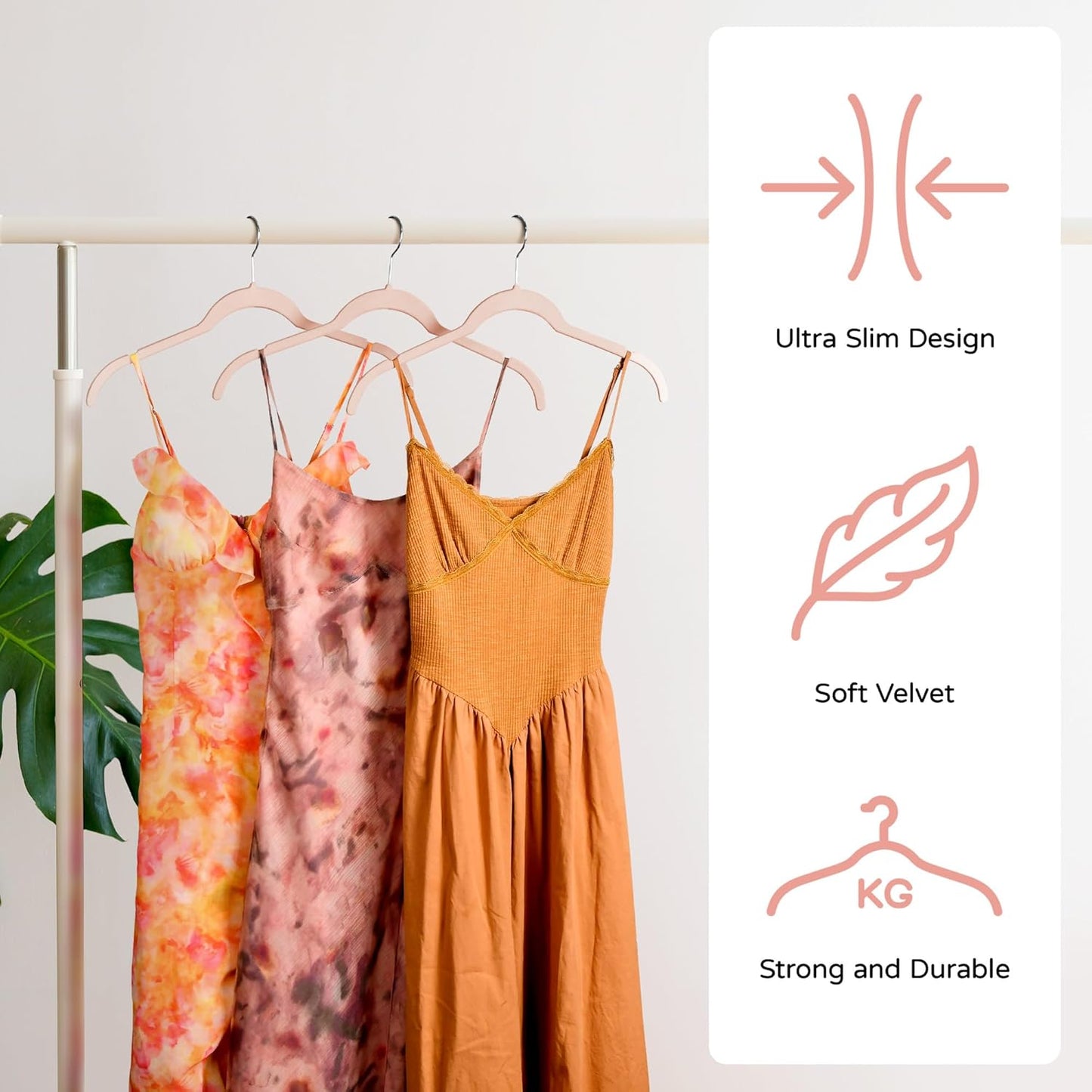 Premium Velvet Shirt Hangers 30 Pack, Non-Slip 360° Swivel Hook Space-Saving Felt Hanger, Slim Flocked Hangers for Blouses, Strappy Dresses, Tank Tops(Pink)